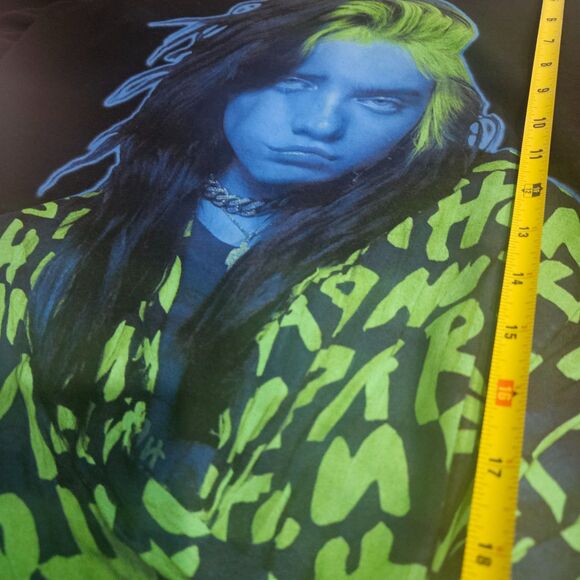 2022 Billie Eilish Neon Portrait Boyfriend Fit W Medium T-Shirt Black Lash Music - Picture 5 of 6
